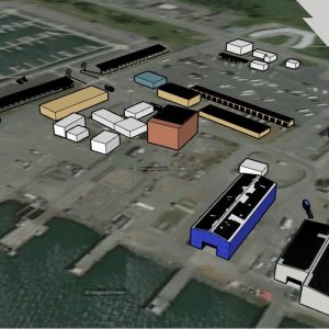 A computer schematic illustration of the Crescent City power project